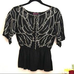 Anthropologie Feather Peplum Top 6